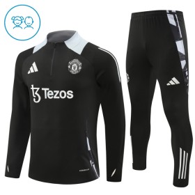 Tréninkový Mikina Manchester United Čtvrt Zip Černá 2024-25 - Dětské